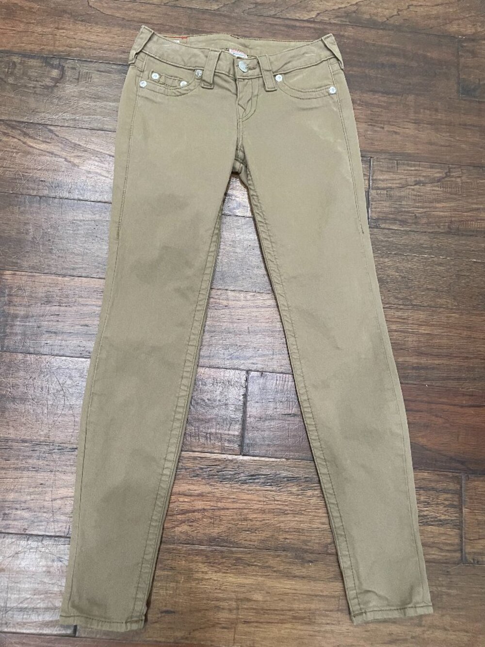 True Religion Skinny Jeans Brown Tan Made in USA Size 25 Stretch Great Condition
